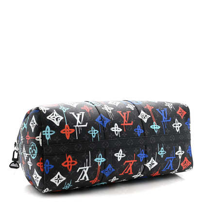 Louis Vuitton Monogram Eclipse LV Graffiti Keepall Bandouliere 50 Multicolor 3 of 9