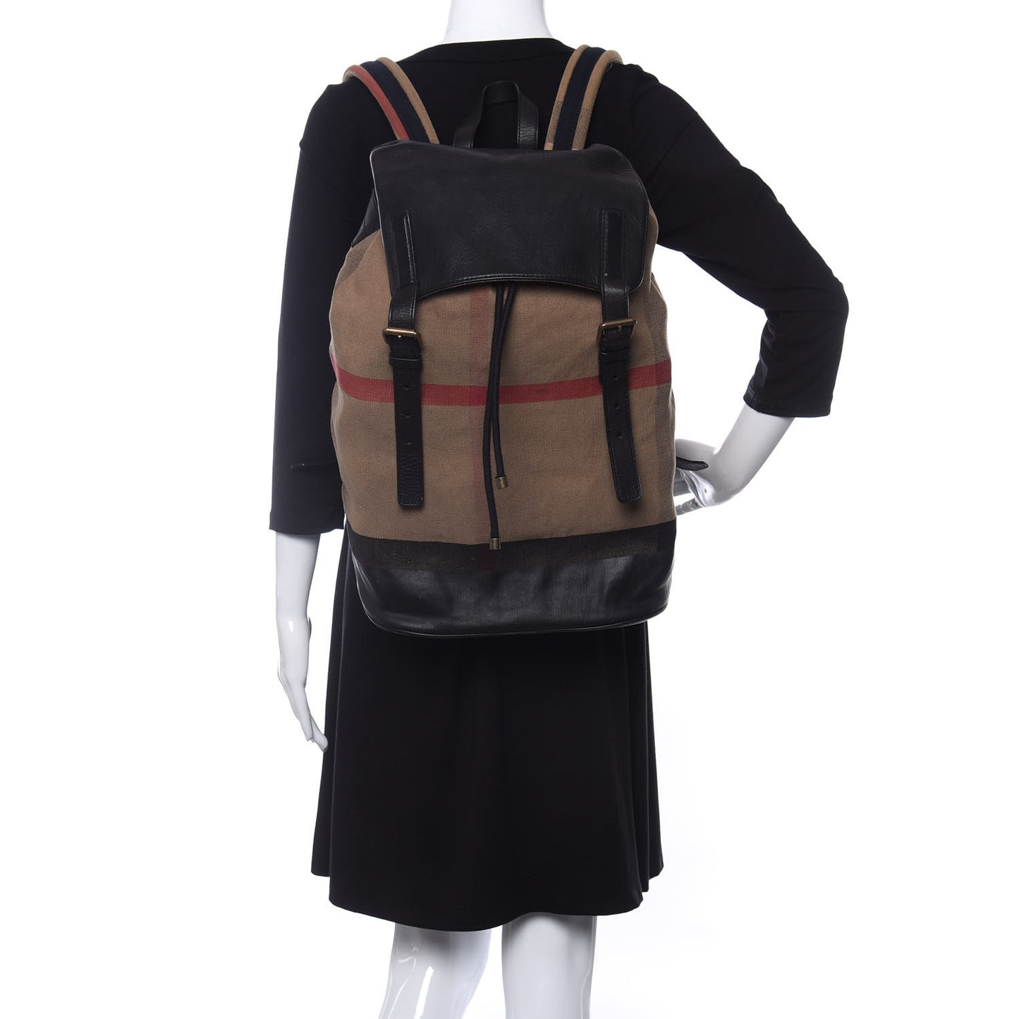 Canvas Mega Check Doran Backpack Black