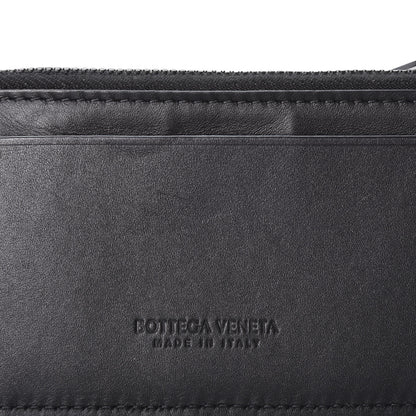 Bottega Veneta Calfskin Intrecciato Zip Card Holder Black 7 of 8