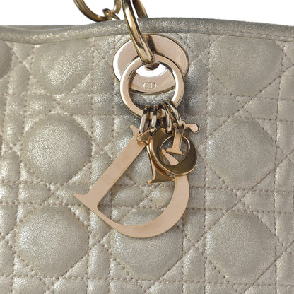 Christian Dior Metallic Lambskin Cannage Dior Soft Shopping Tote Gold 31 of 31