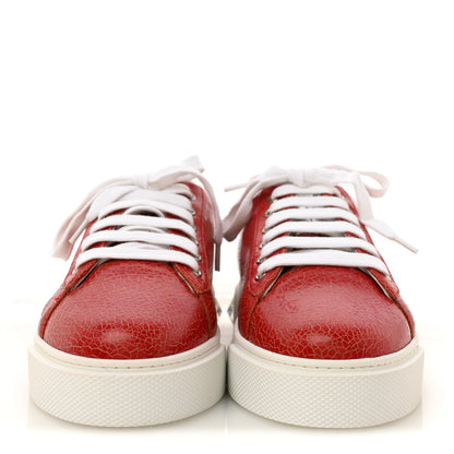 Miu Miu Crackled Goatskin Crystal Sneakers 39 Rosso 3 of 10