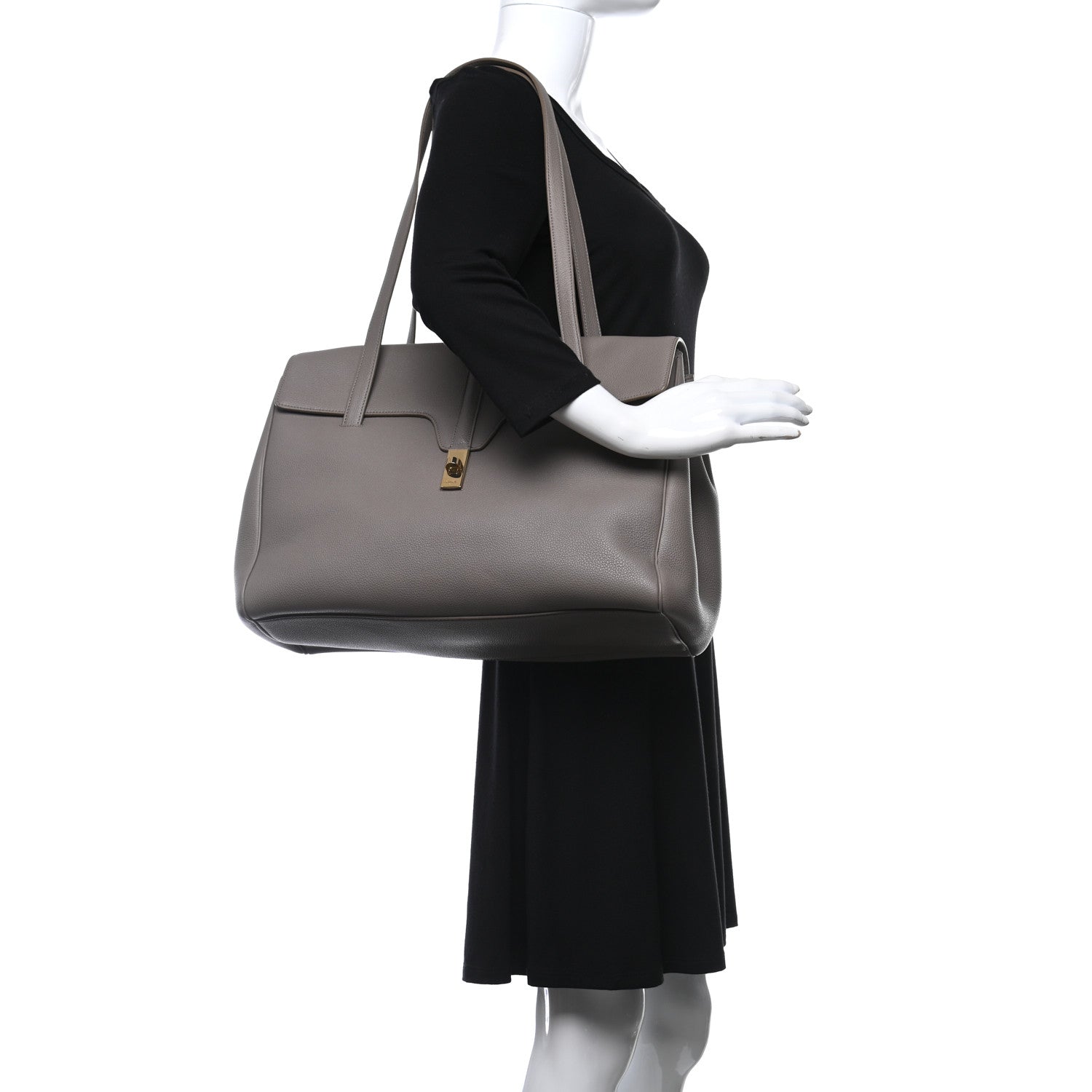 Celine Supple Grained Calfskin Large Soft 16 Bag Pebble 850156