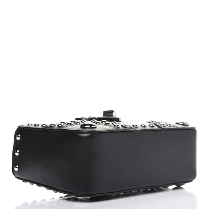 Prada Soft Calf Studded Clutch Black 4 of 12