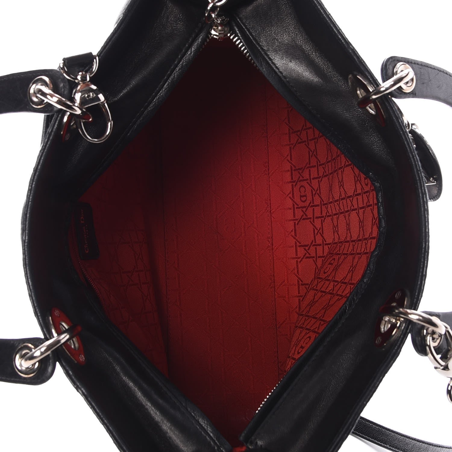 Christian Dior Lambskin Cannage Large Lady Dior Black 6 of 11