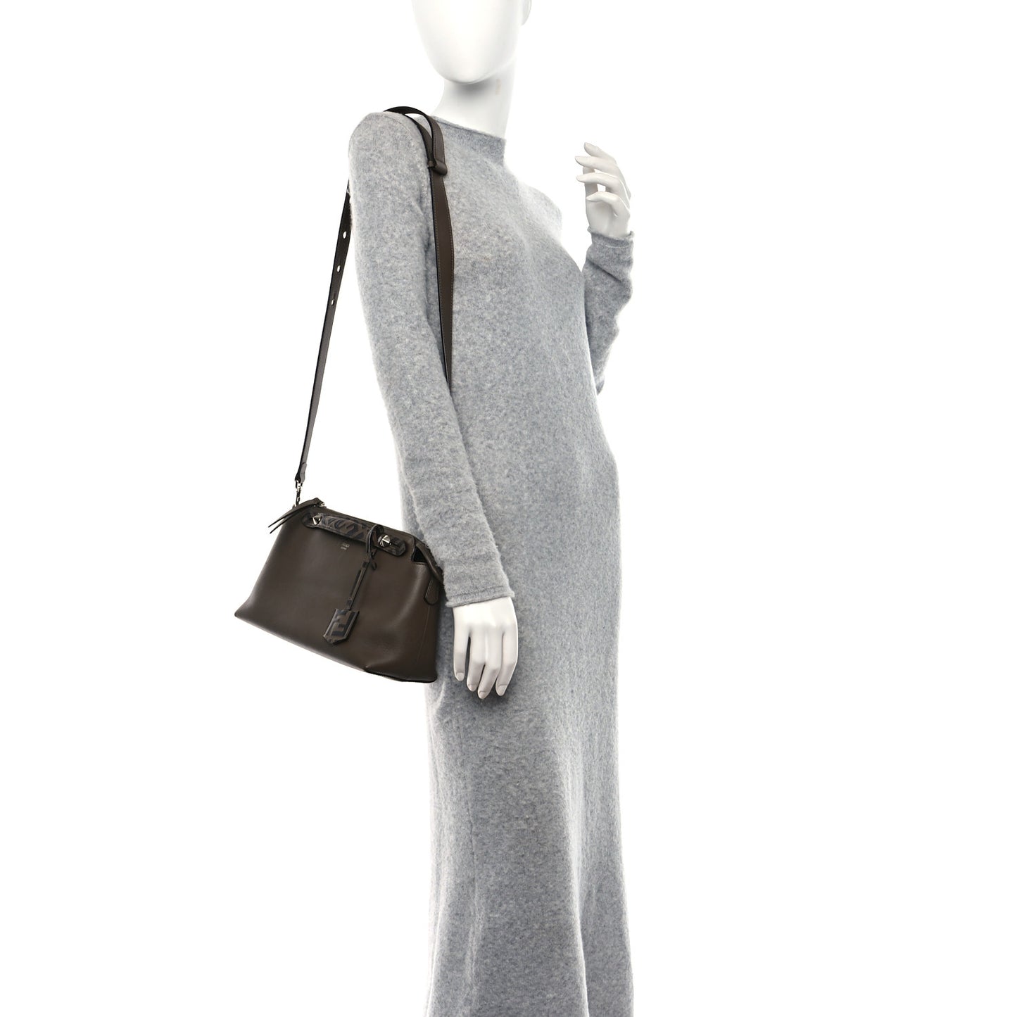 Vitello Dolce Bi-Color FF 1974 Embossed Medium By The Way Boston Bag Maya Black