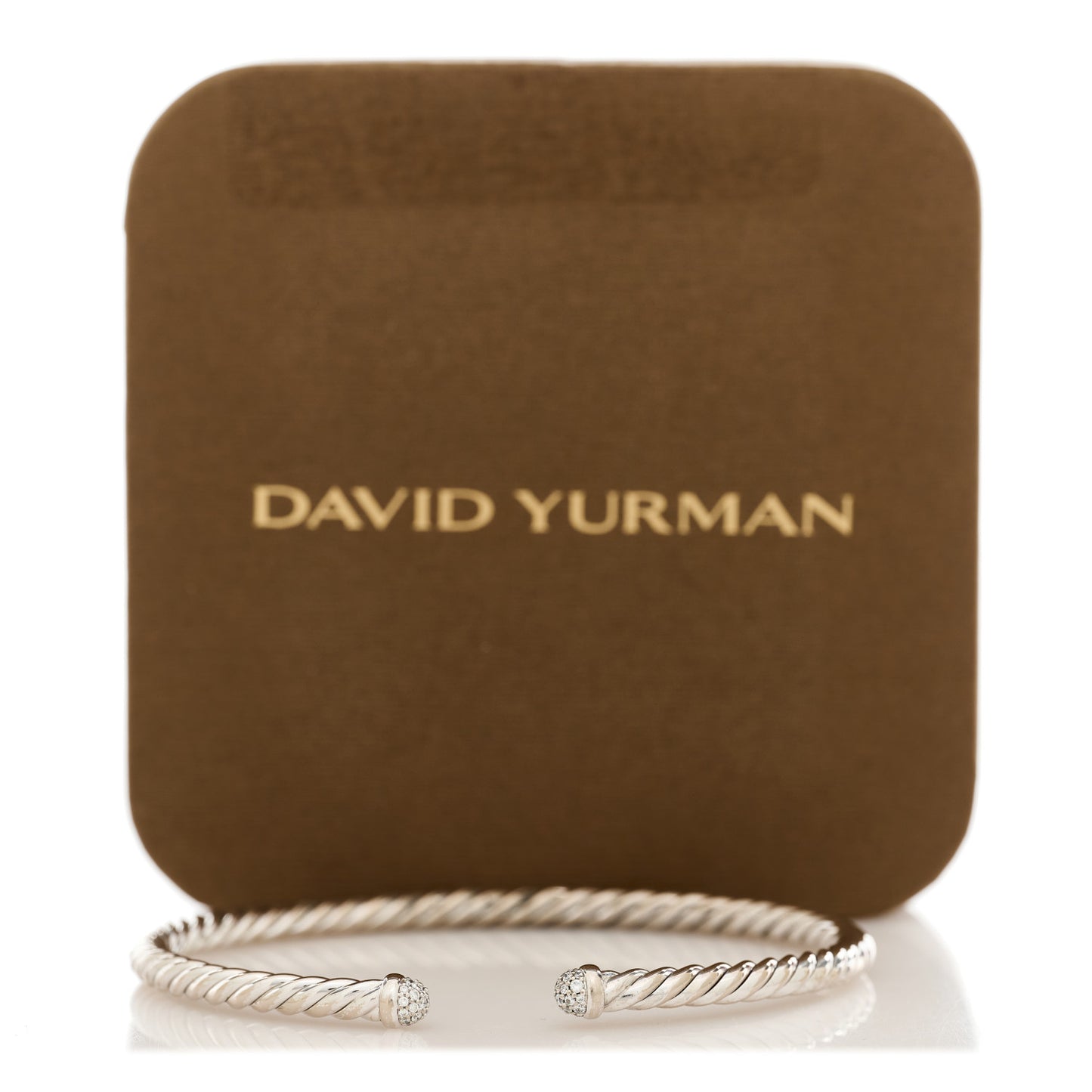 18K White Gold Diamond 4mm Cable Flex Cuff Bracelet