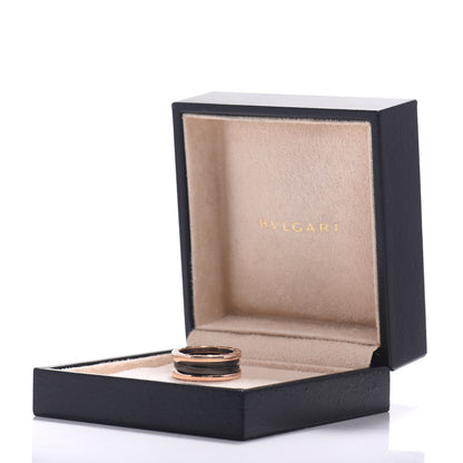 Bulgari 18K Rose Gold Black Ceramic B.Zero1 Two-Band Ring 54 6.75 5 of 5