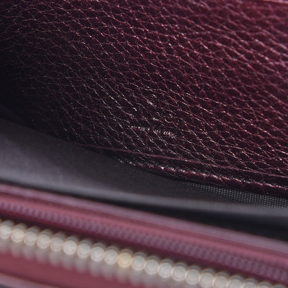 Gucci Metallic Cellarius Calfskin Soho Zip Around Wallet Classic Burgundy 6 of 13