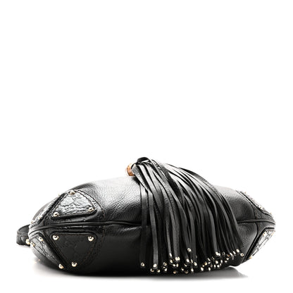 Gucci Calfskin Medium Indy Top Handle Hobo Black 4 of 10
