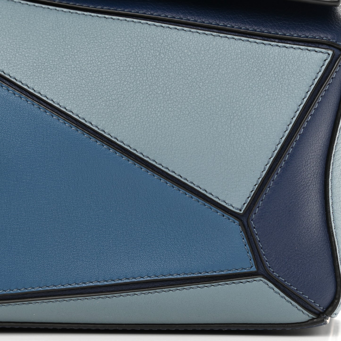 Calfskin Small Puzzle Bag Marine Stone Steel Blue
