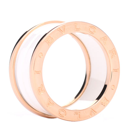 Bulgari 18K Rose Gold White Ceramic B.Zero1 Four-Band Ring 54 6.75 4 of 5