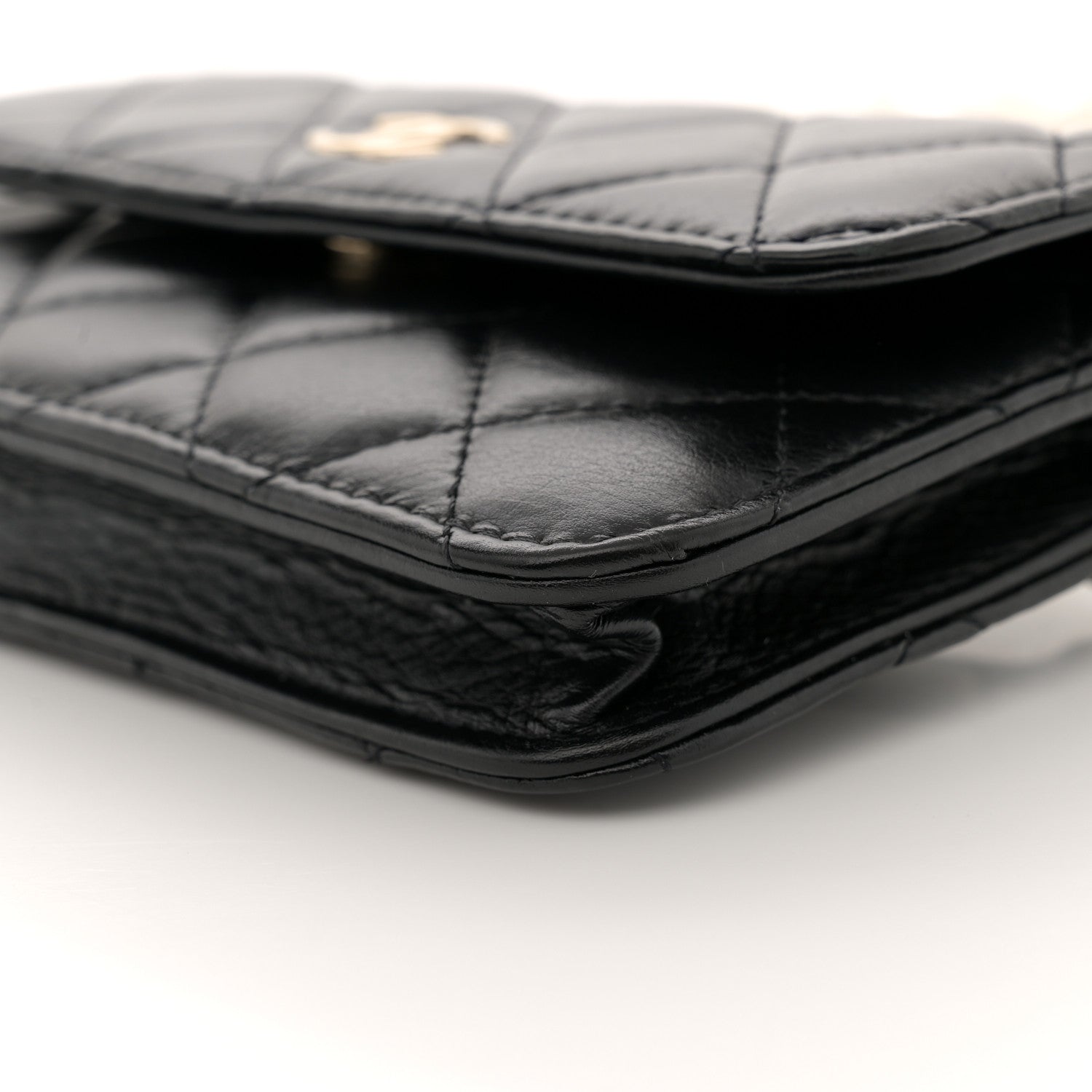 Chanel Calfskin Quilted Maxi Pearls Clutch With Chain Black 11 of 12