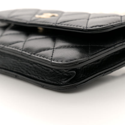 Chanel Calfskin Quilted Maxi Pearls Clutch With Chain Black 11 of 12