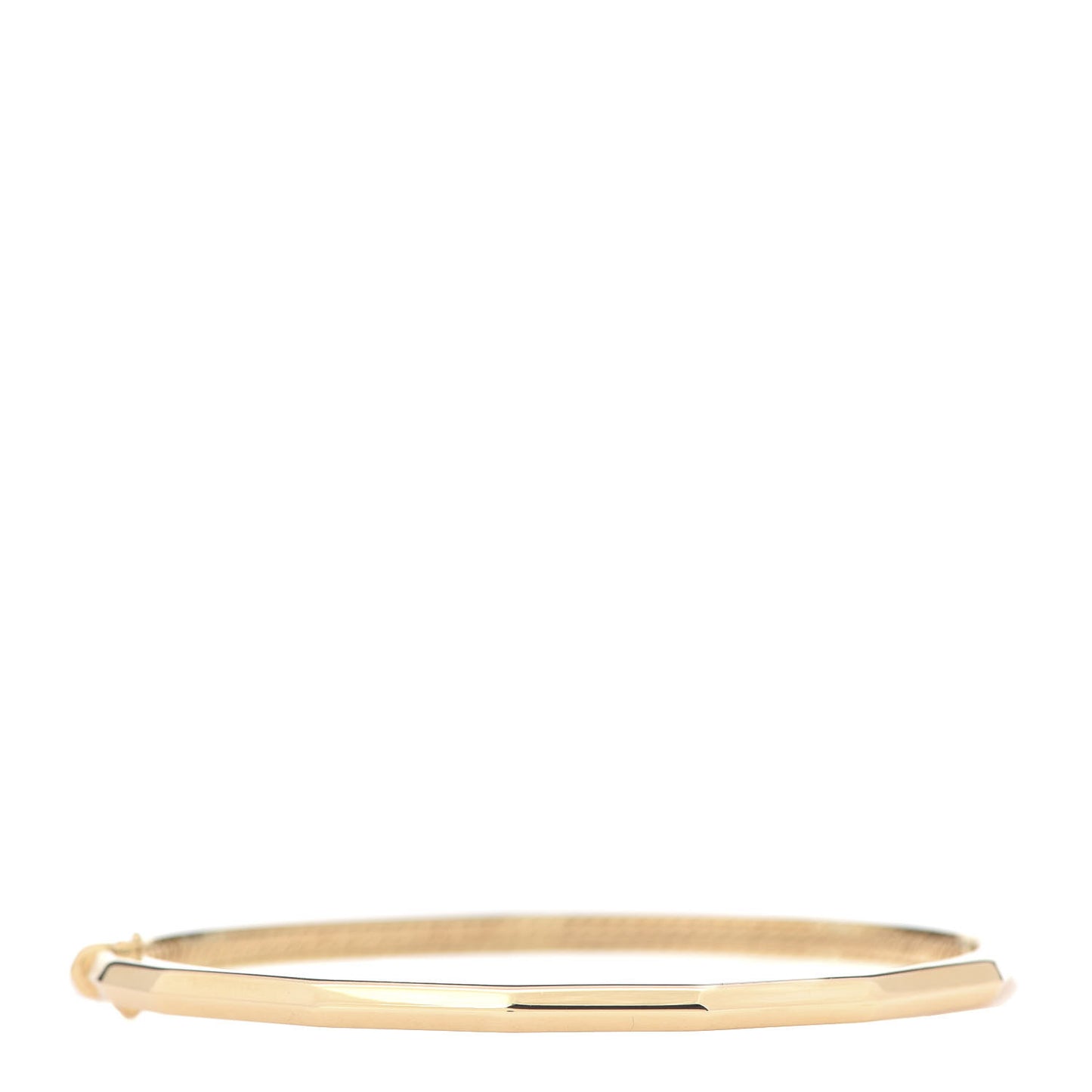 18K Yellow Gold 3mm Single Row Stax Faceted Bangle Bracelet