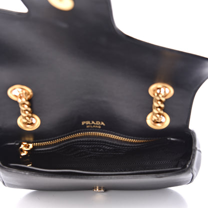 Prada Saffiano Lux Chain Shoulder Bag Black 4 of 11