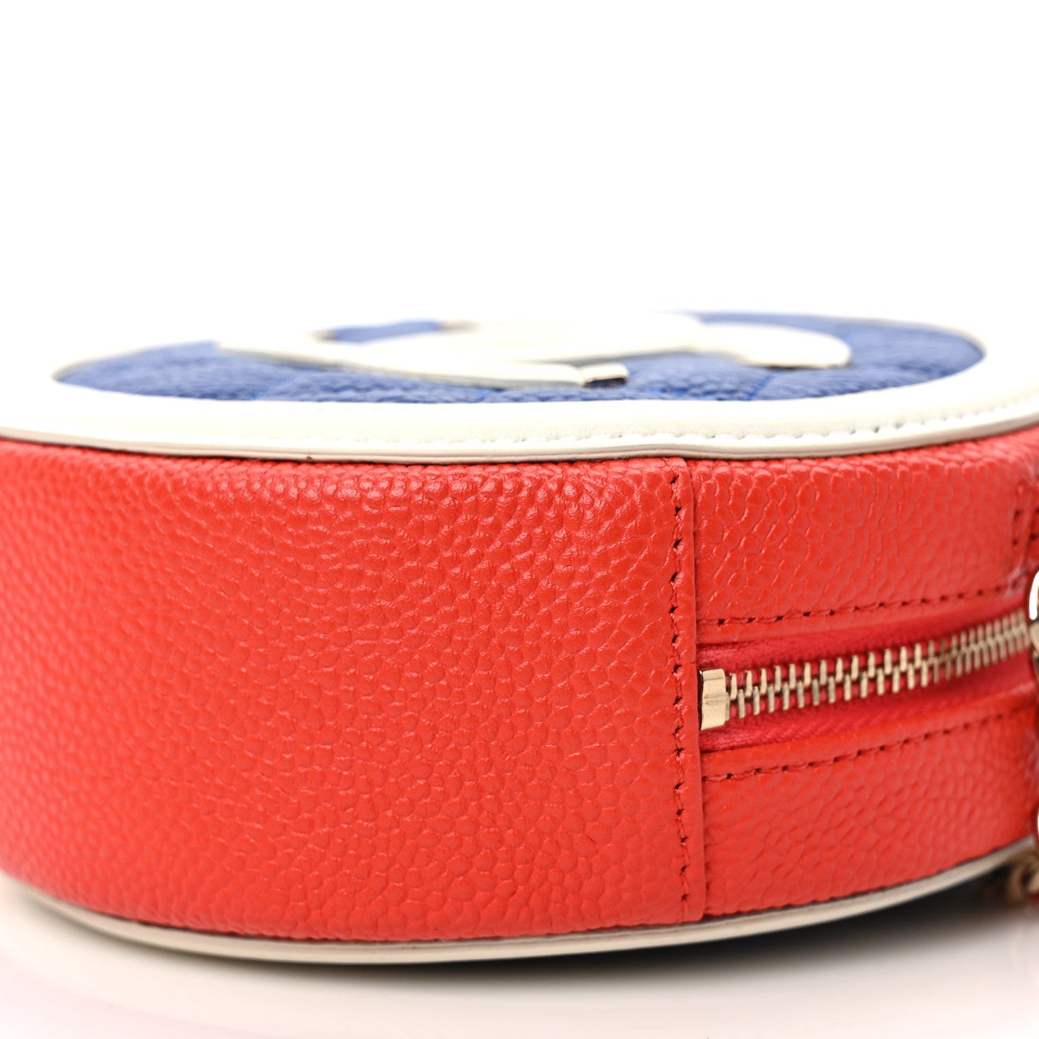 Chanel Caviar Quilted Round Filigree Crossbody Blue White Red 8 of 9