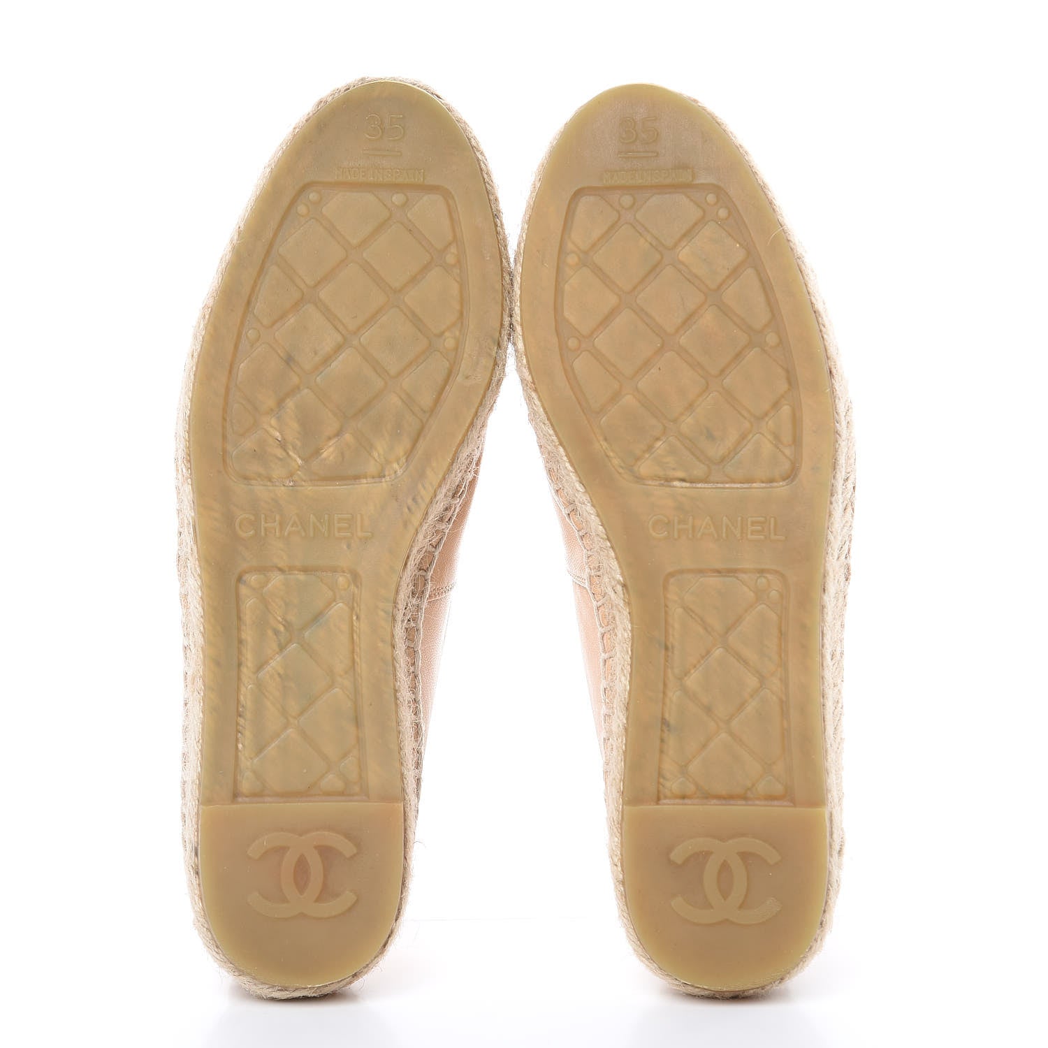 Chanel Lambskin CC Espadrilles 35 Beige Black 5 of 10