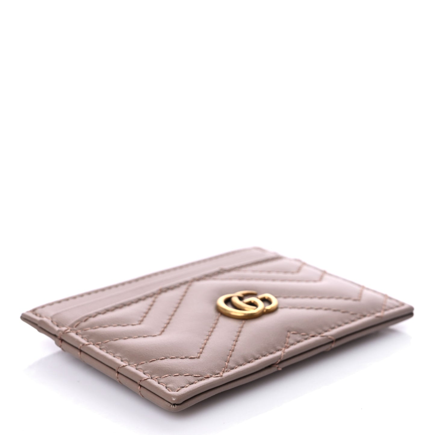 Calfskin Matelasse GG Marmont Card Holder Porcelain Rose