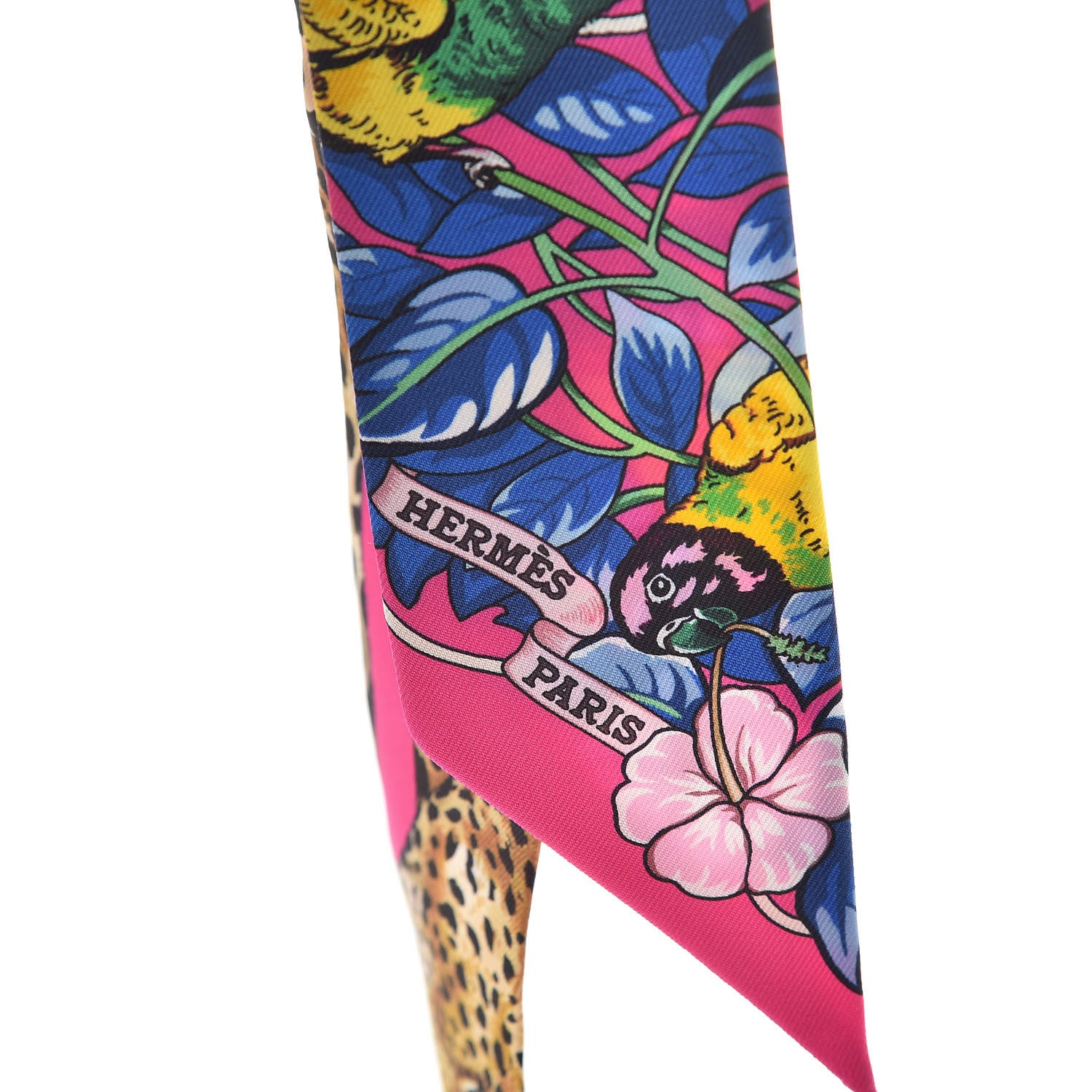 Hermes Silk Jungle Love Love Twilly Rose Vif Bleu Roy 4 of 6