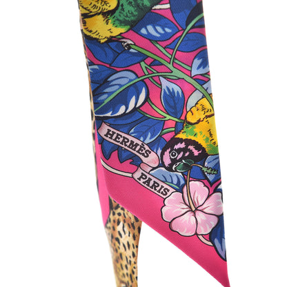 Hermes Silk Jungle Love Love Twilly Rose Vif Bleu Roy 4 of 6