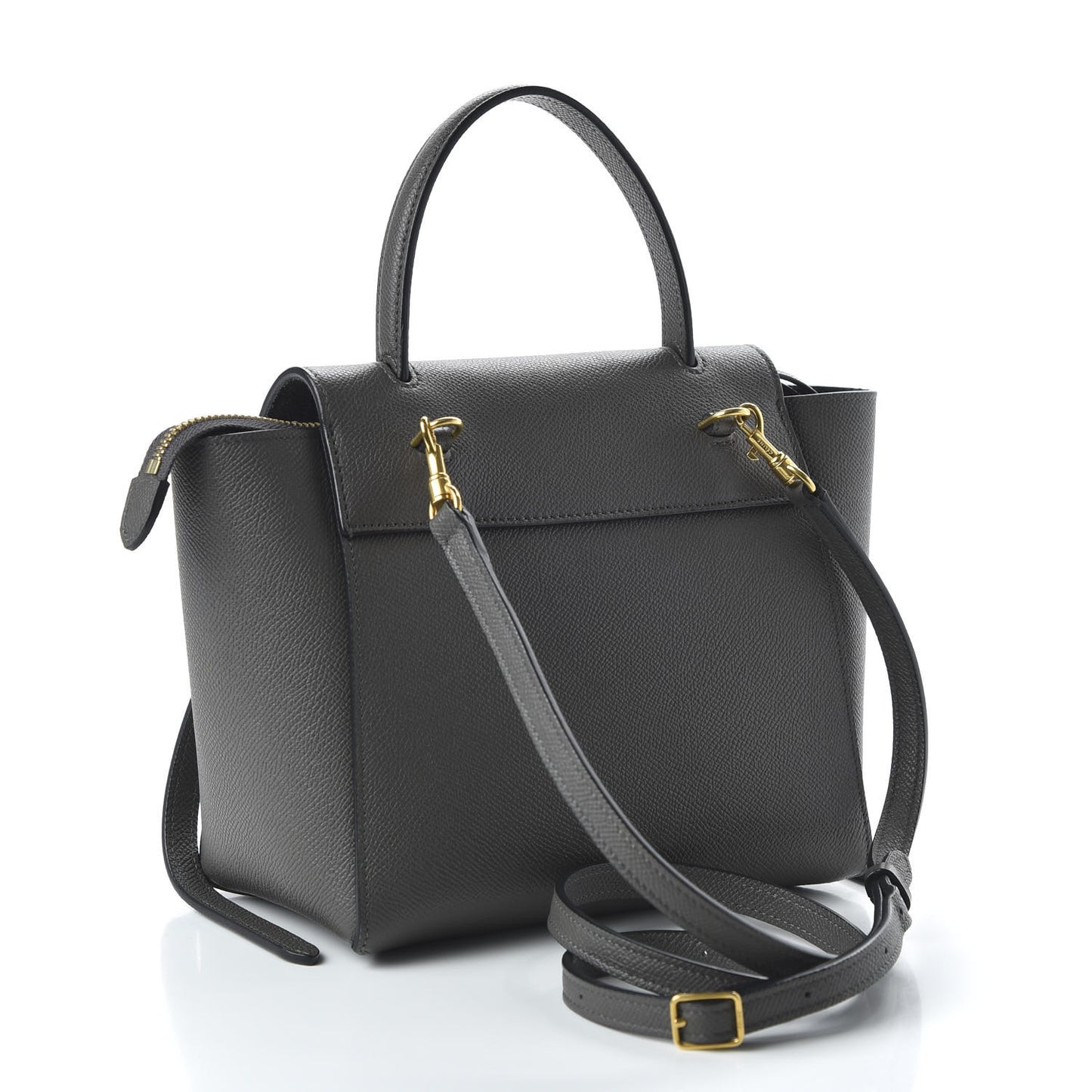 Grained Calfskin Nano Belt Bag Grey