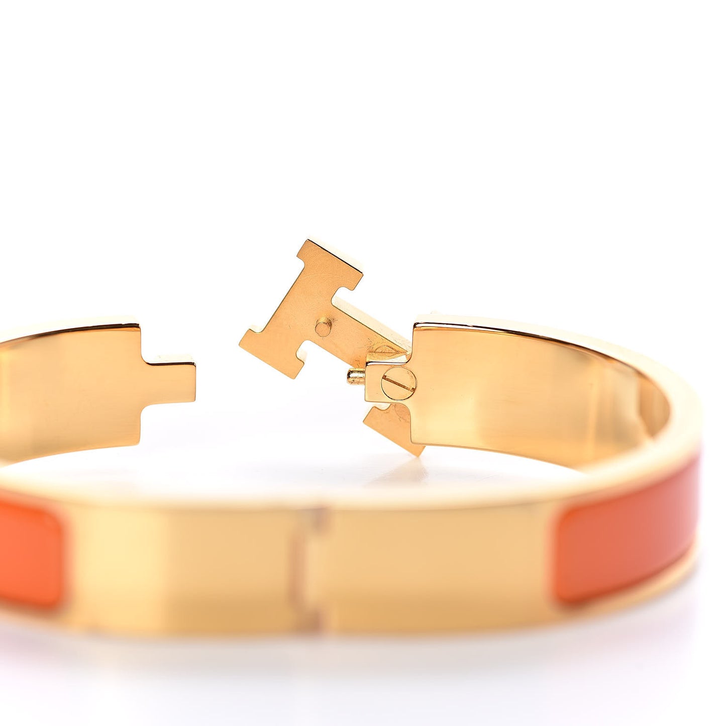 Enamel Narrow Clic Clac H Bracelet PM Orange