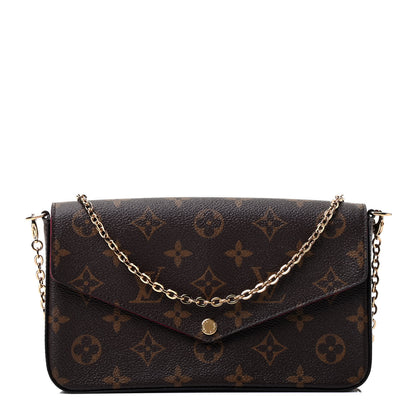 Louis Vuitton Monogram Pochette Felicie Chain Wallet Fuchsia 1 of 5