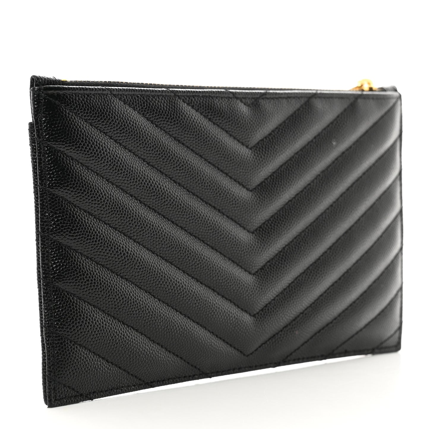 Grain De Poudre Chevron Monogram Bill Pouch Black