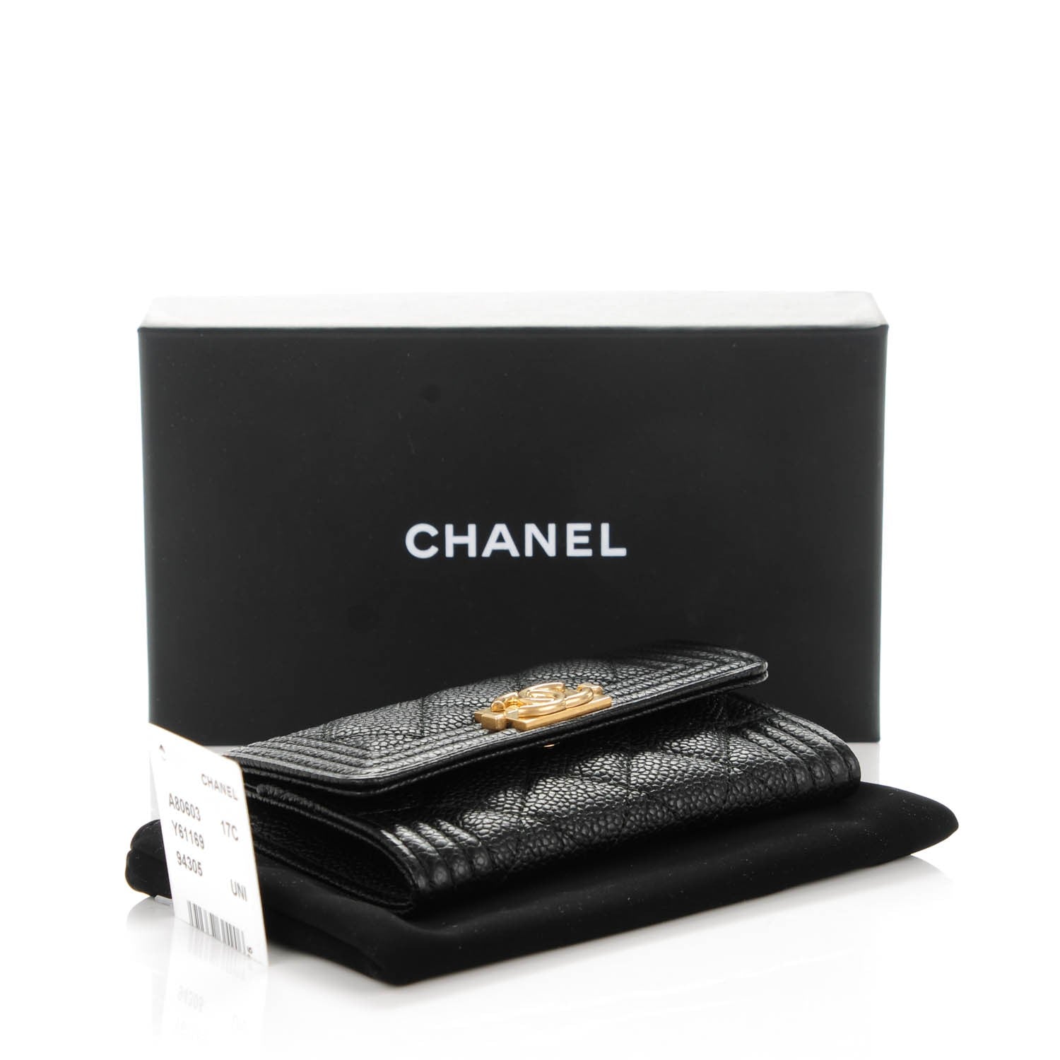 Chanel Caviar Quilted Boy Flap Card Holder Black 4 of 8