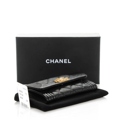 Chanel Caviar Quilted Boy Flap Card Holder Black 4 of 8