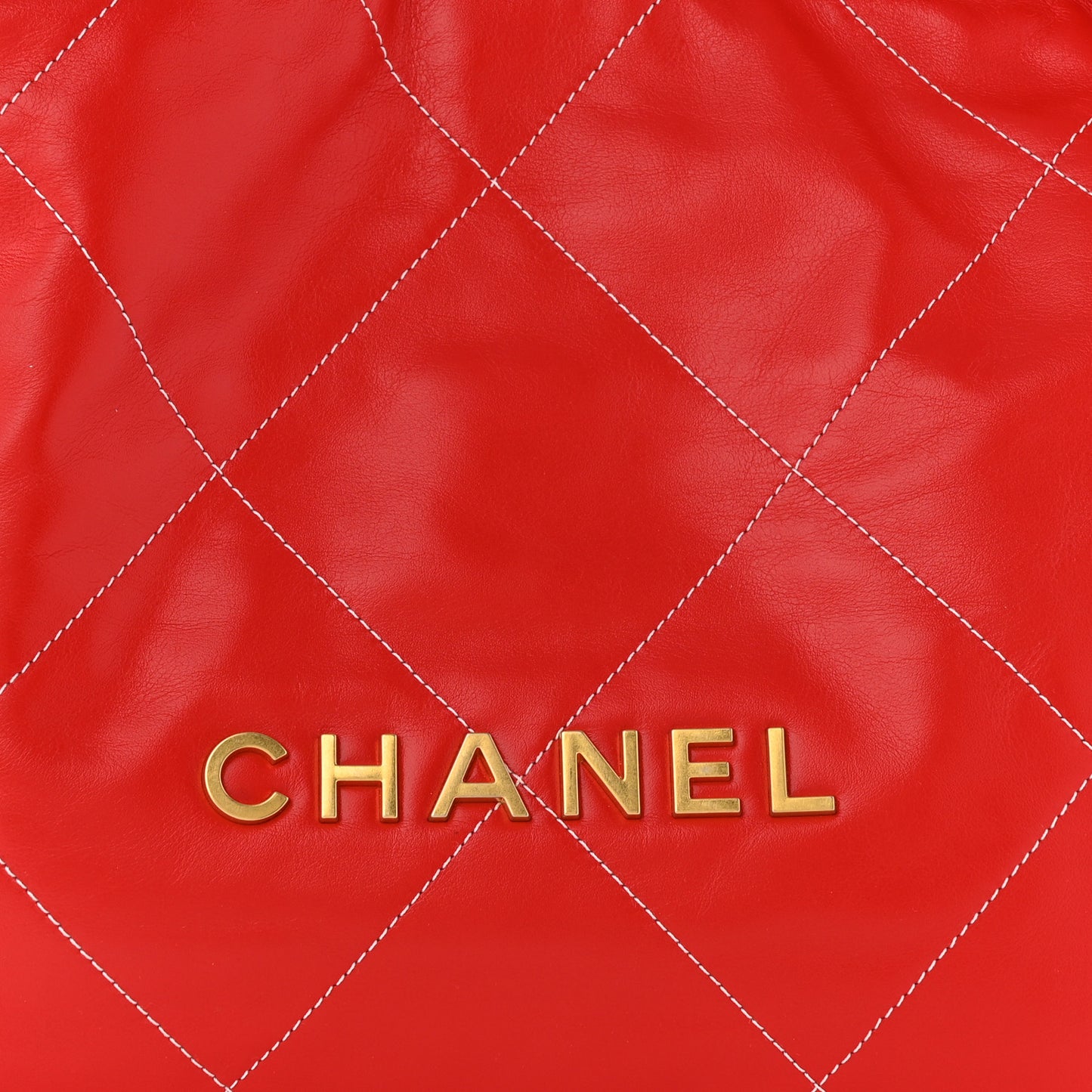 Shiny Calfskin Quilted Small Chanel 22 Red