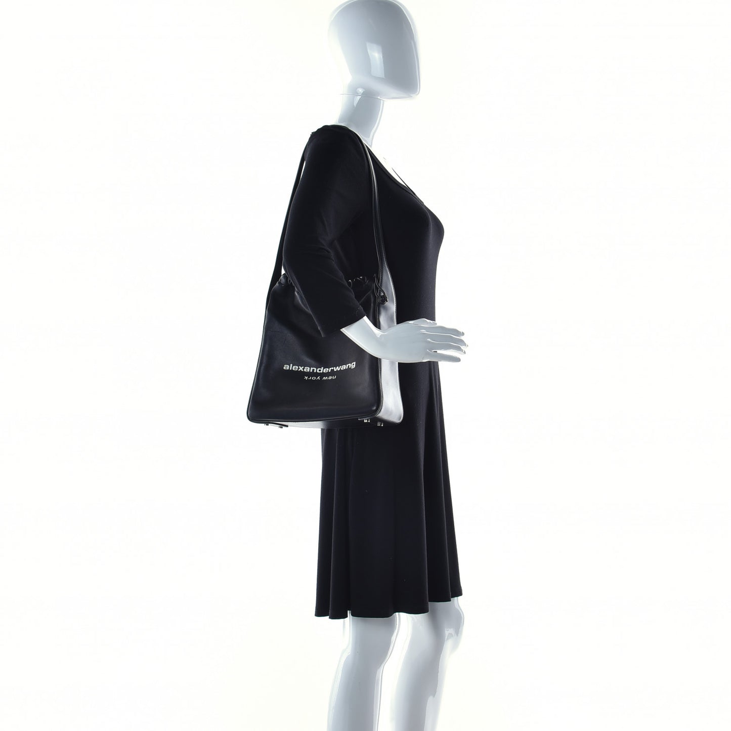 Lambskin Nylon Small Ryan Bag Black