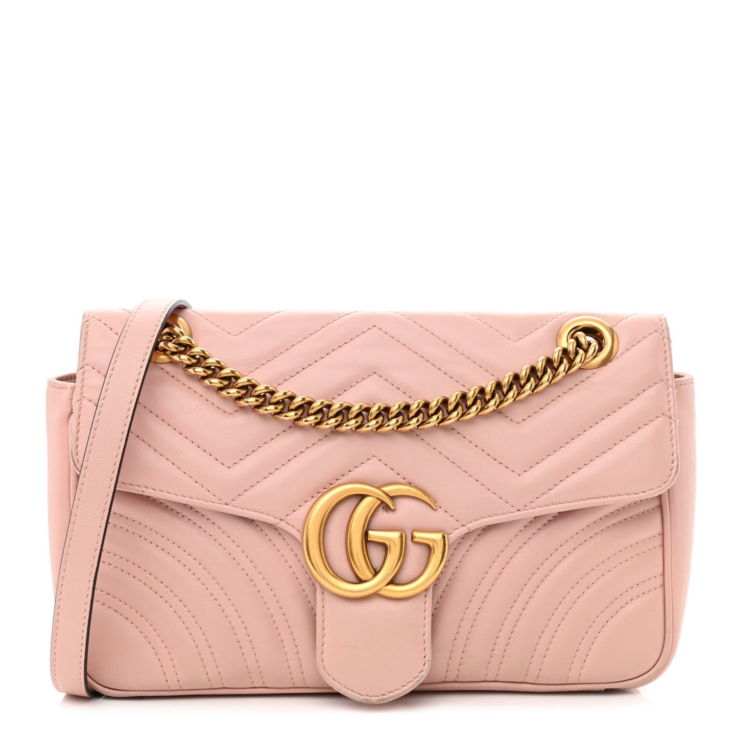Calfskin Matelasse Small GG Marmont Shoulder Bag Perfect Pink