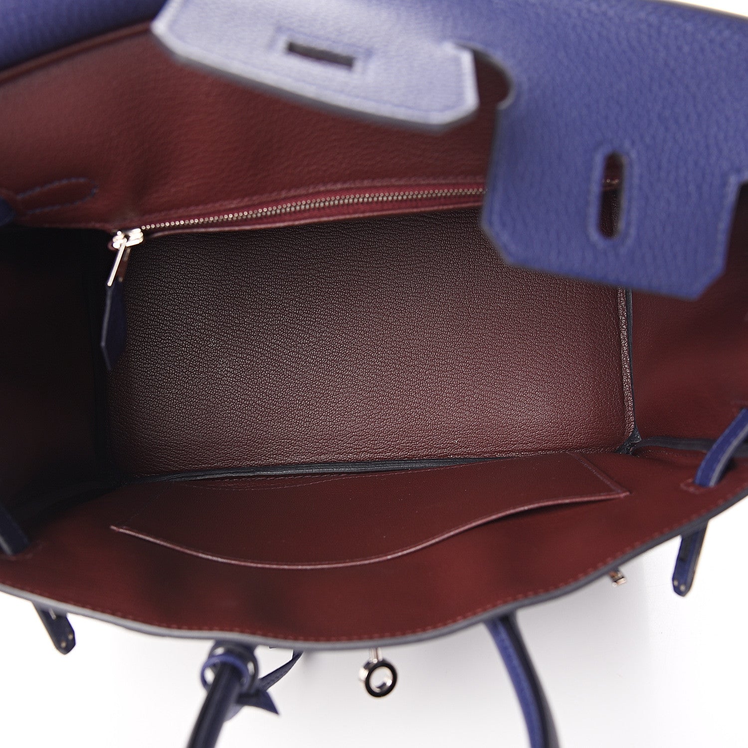 Hermes Togo Swift Officier Birkin 25 Bleu Encre Bordeaux 4 of 11