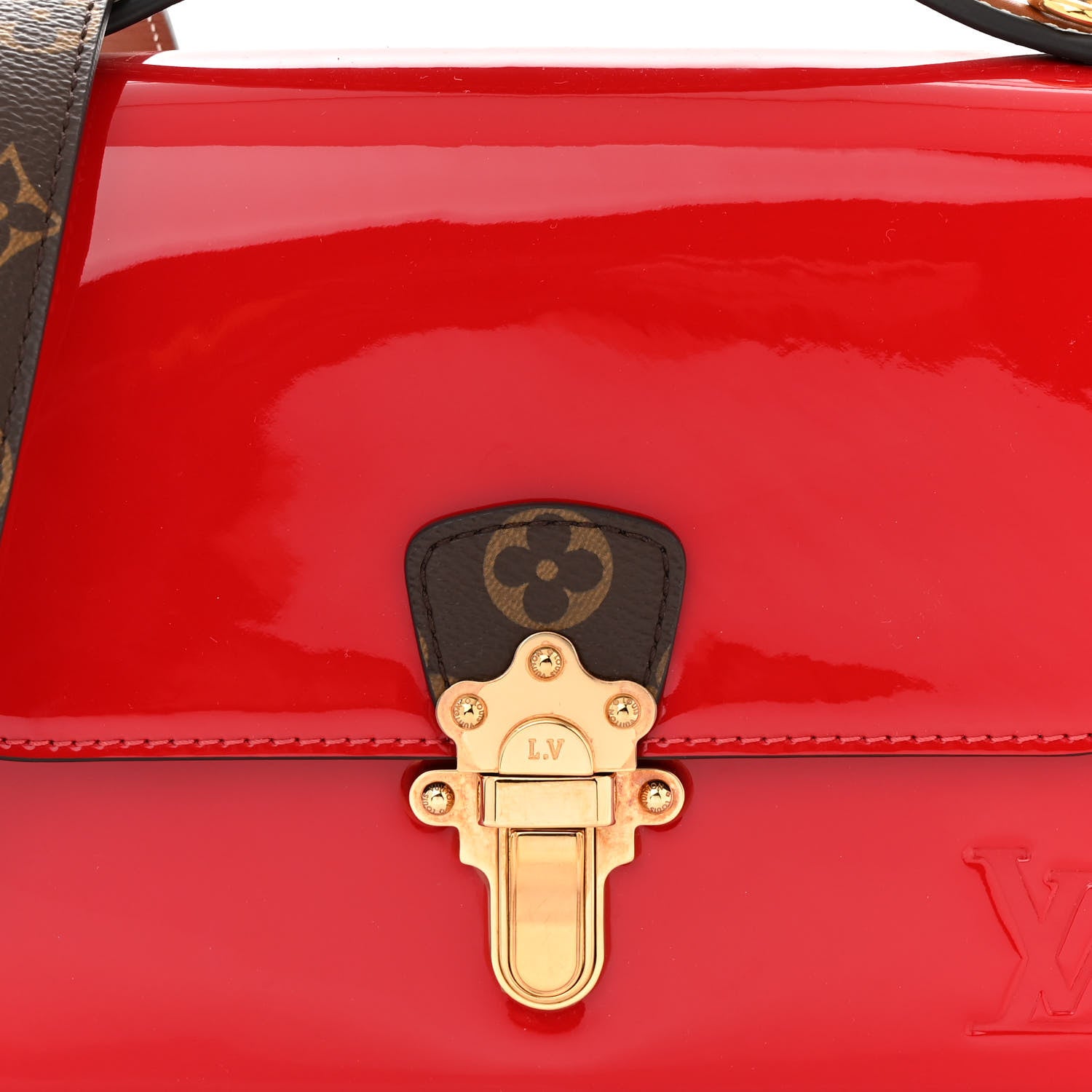 Louis Vuitton Patent Calfskin Monogram Cherrywood BB Scarlet 8 of 10