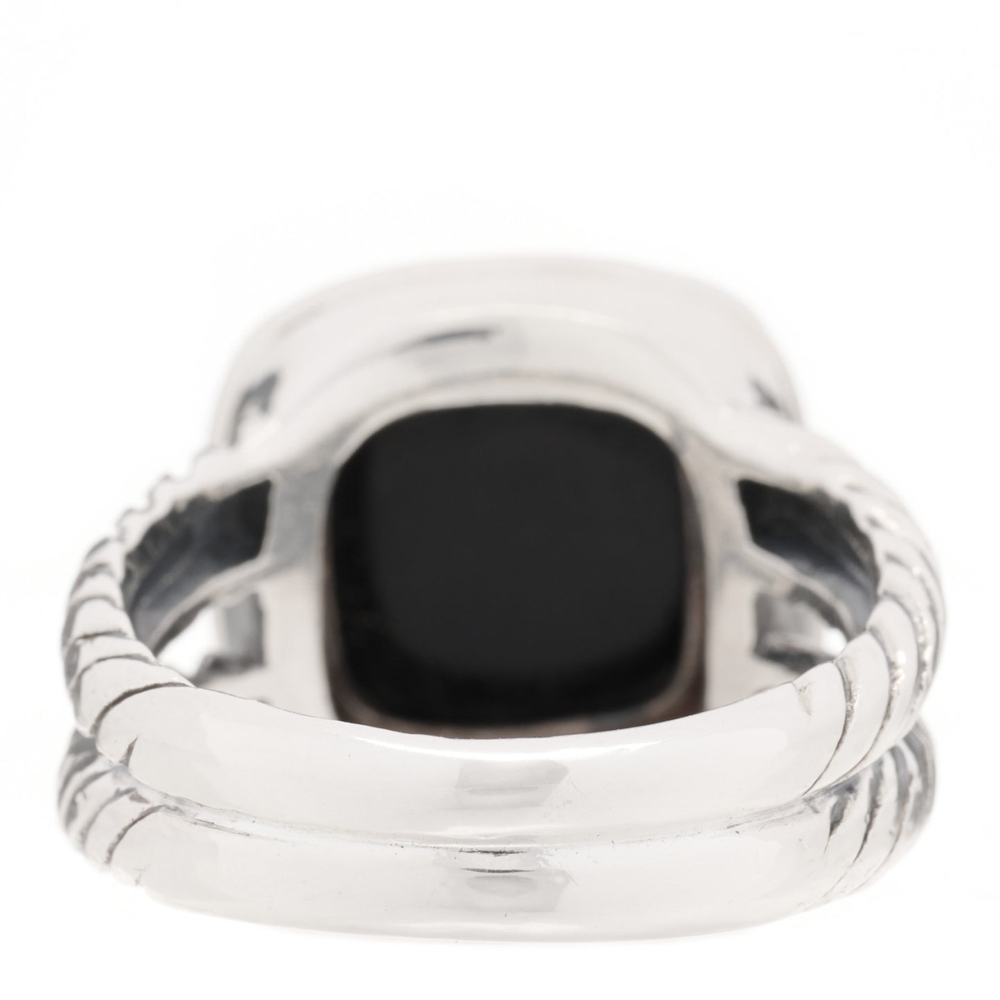 Sterling Silver Diamond Black Onyx 11mm Albion Ring 56 7.5