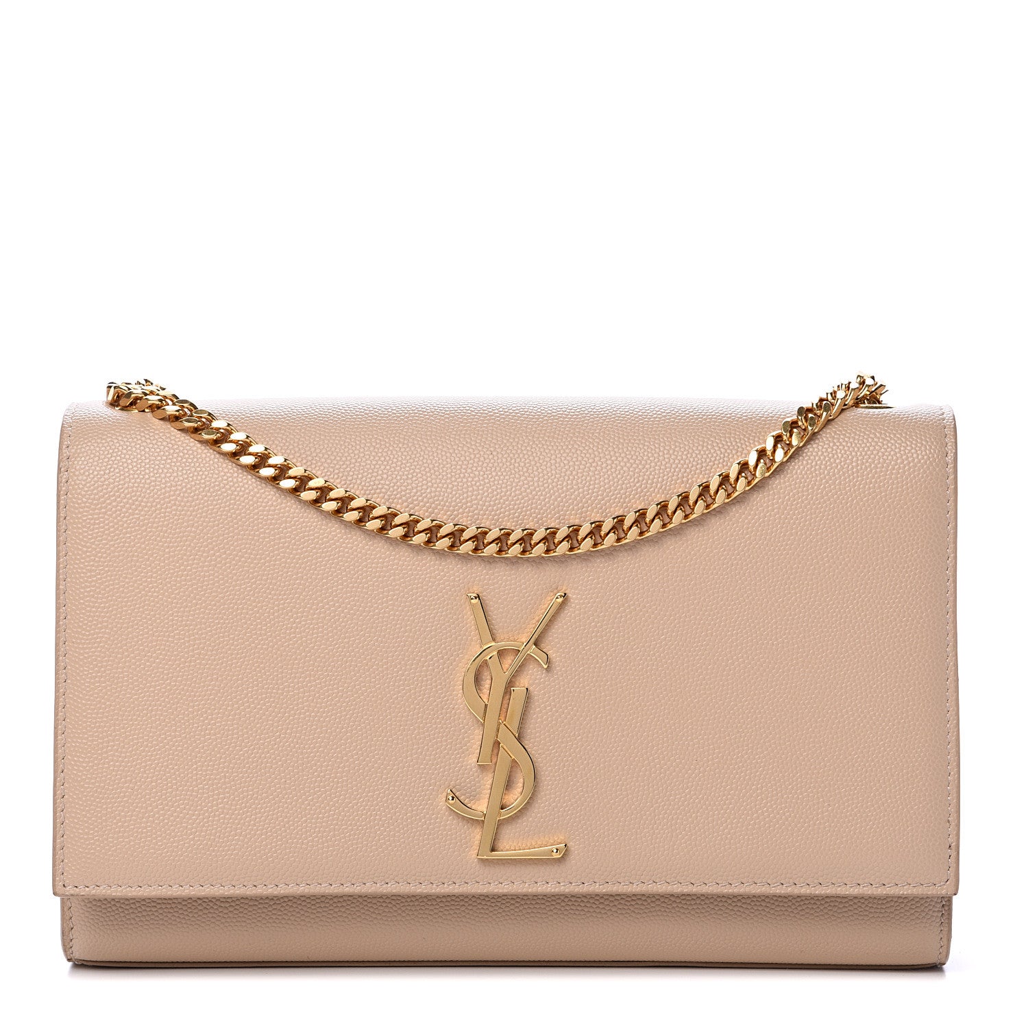 Saint Laurent Grain De Poudre Medium Monogram Kate Satchel Nude Powder 1 of 12