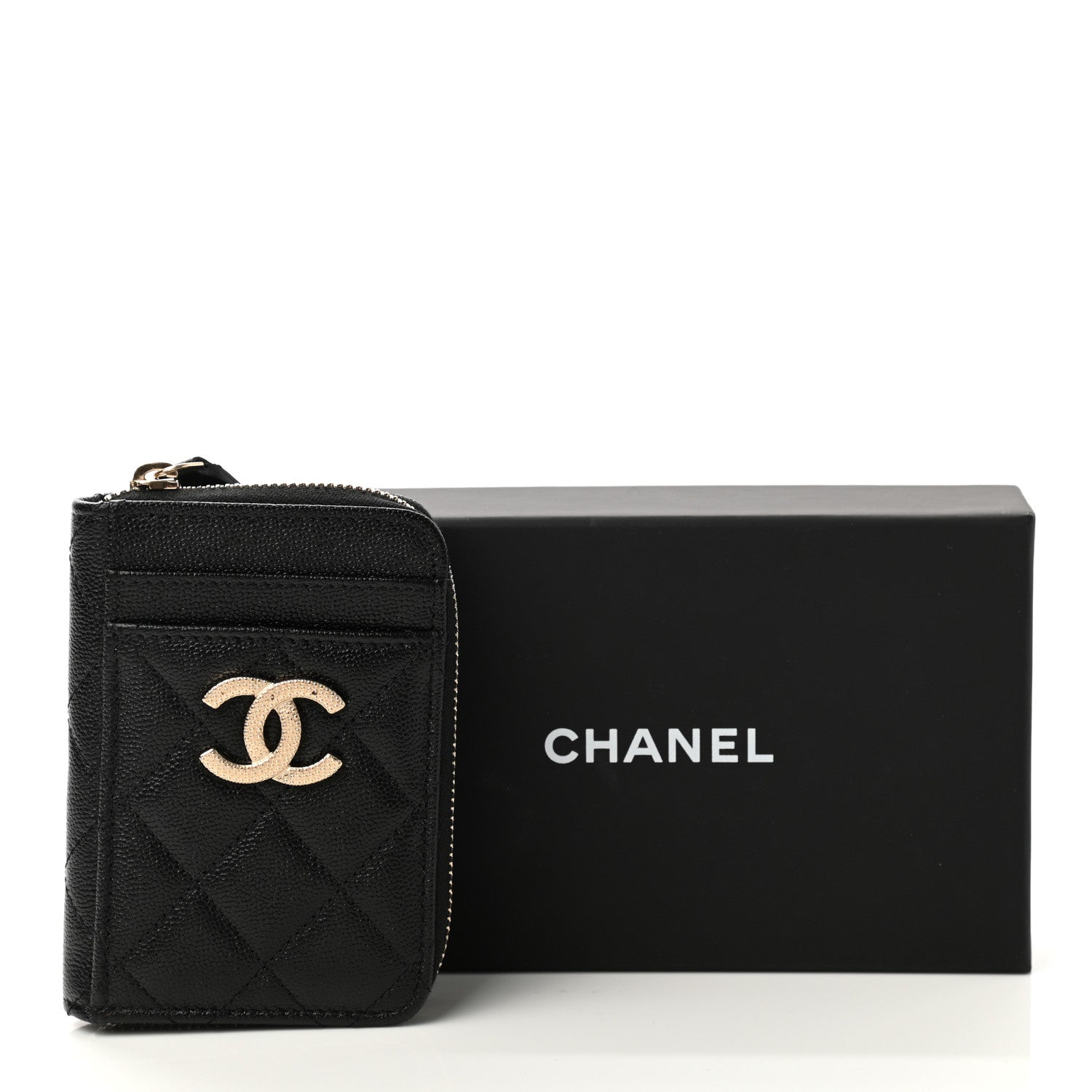 Chanel Caviar Quilted CC Zip Card Holder Black 8 of 8
