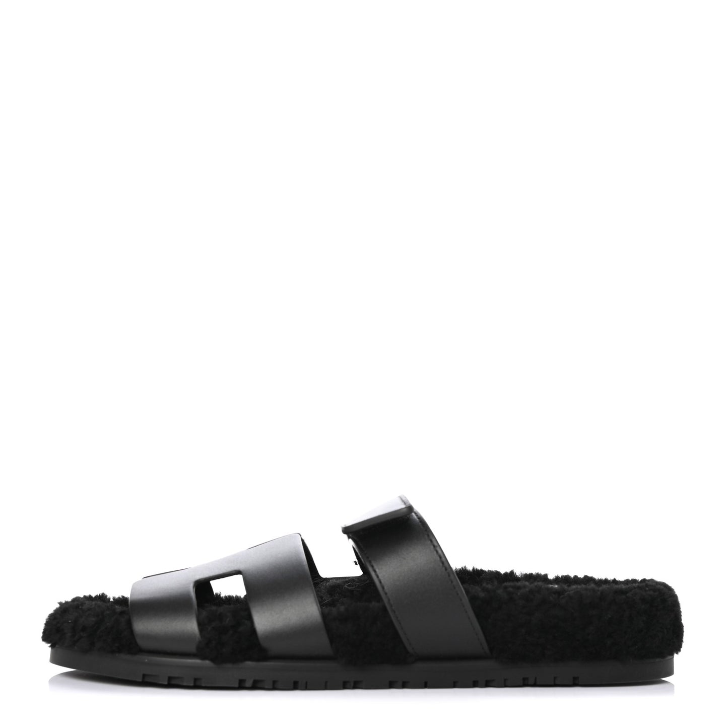 Calfskin Woolskin Womens Chypre Sandals 41 Black