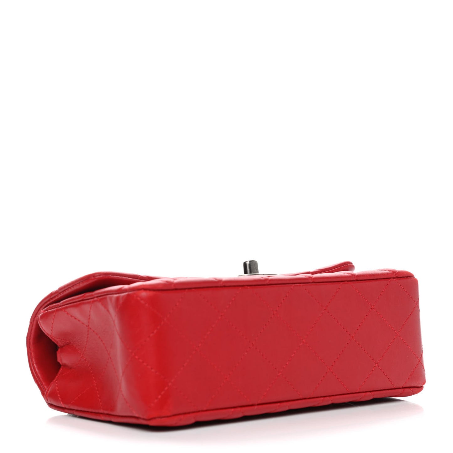 Lambskin Quilted Mini Rectangular Flap Red