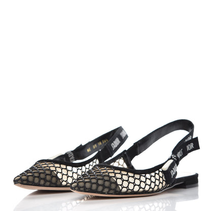 Christian Dior Resille Lambskin Ribbon J'Adior Slingback Ballet Flats 36 Black 2 of 10