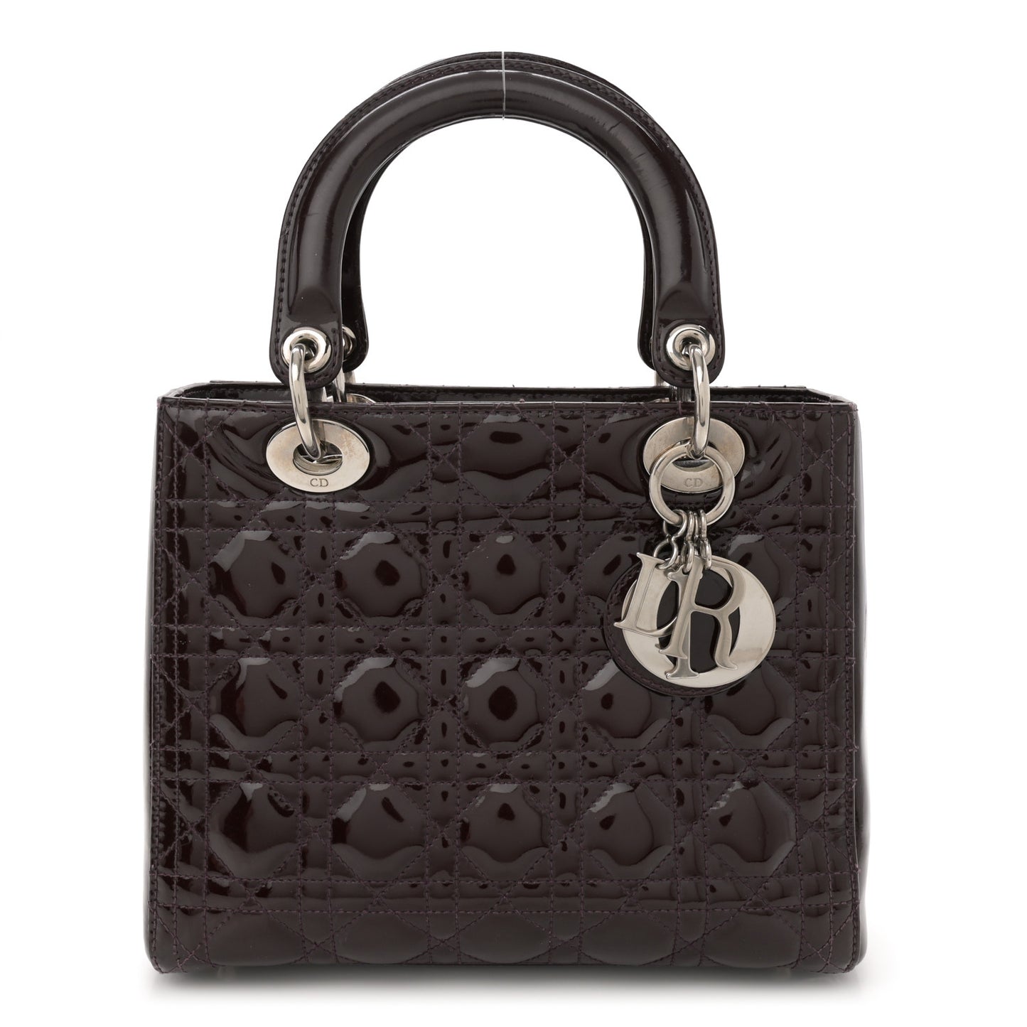 Patent Cannage Medium Lady Dior Burgundy Red