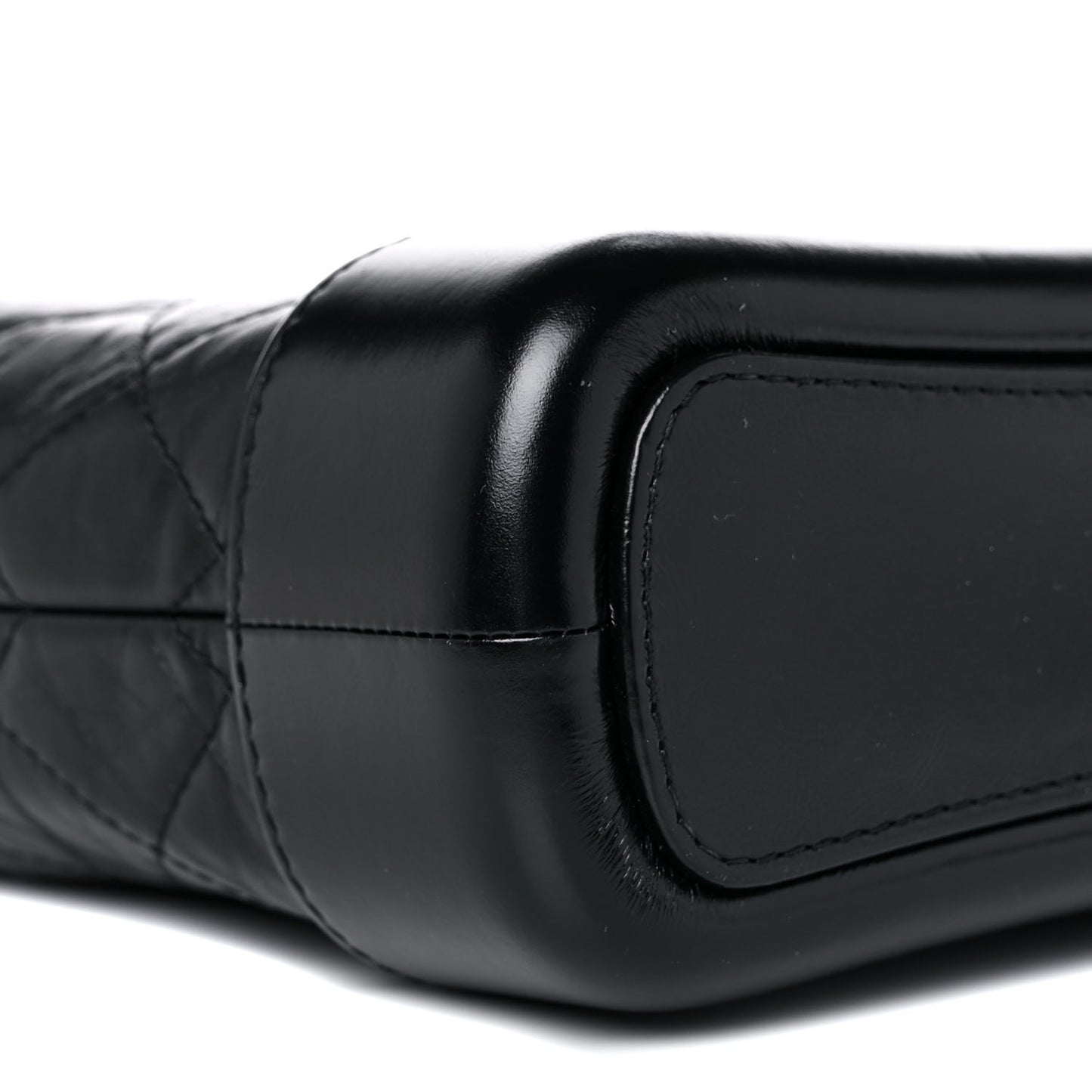 Aged Calfskin Quilted Small Gabrielle Hobo Black