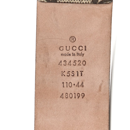 Gucci GG Supreme Monogram Selleria Calfskin Bee 35mm Belt 110 44 Beige Ebony Multicolor Cocoa 5 of 8