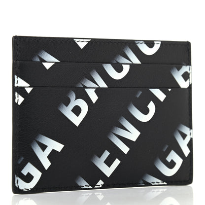 Balenciaga Smooth Calfskin Gradient Logo Cash Card Holder Black Grey 2 of 4