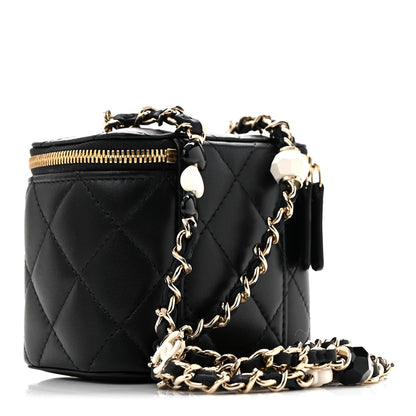 Chanel Lambskin Quilted Mini Enamel Vanity Case With Chain Black 3 of 11