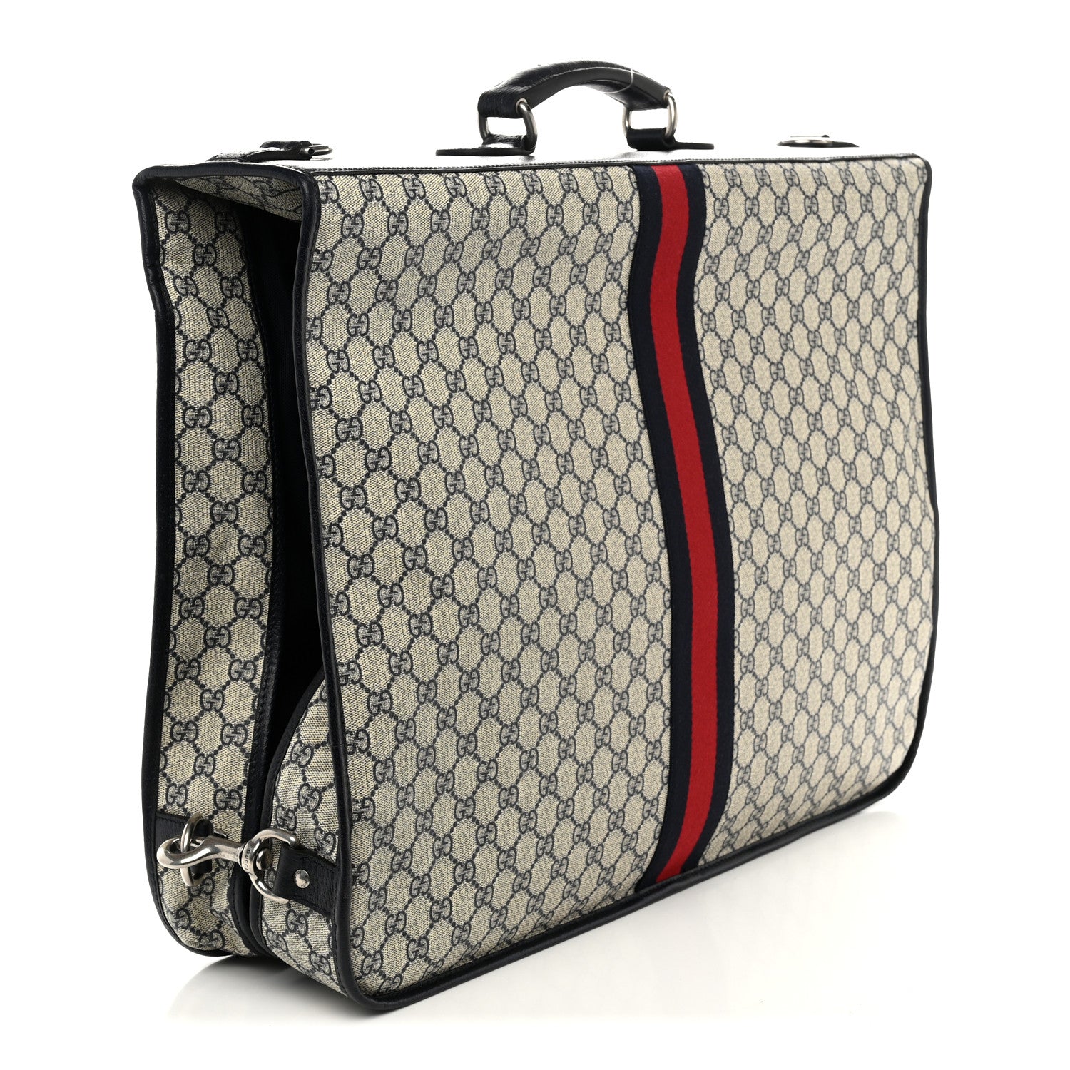 Gucci GG Supreme Monogram Web Savoy Garment Bag Beige Blue 2 of 7