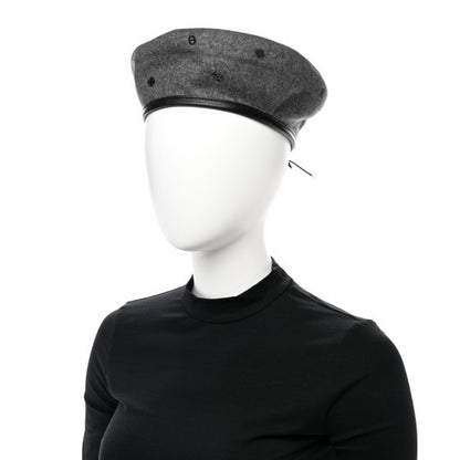Hermes Cashmere Lambskin Saint-Honore Charms Beret 57 Charbon 2 of 8