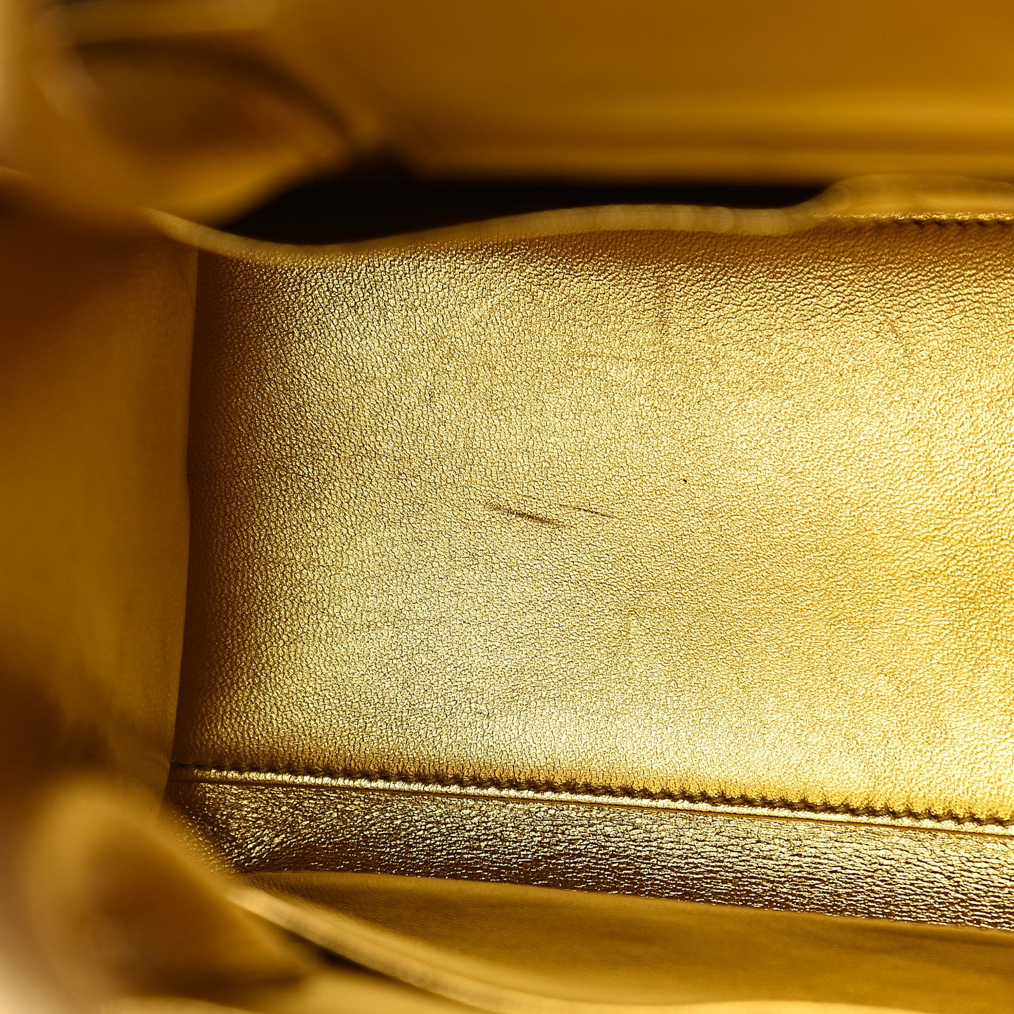 Metallic Goatskin Medium Diorever Flap Gold