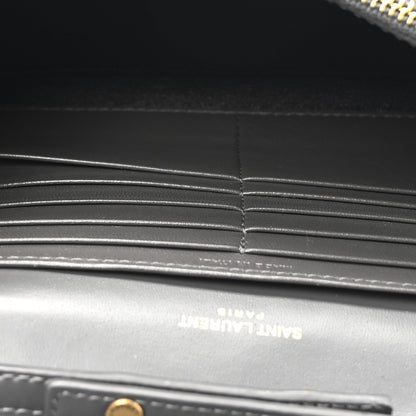 Saint Laurent Glossy Calfskin Monogram Chain Wallet Storm 6 of 12